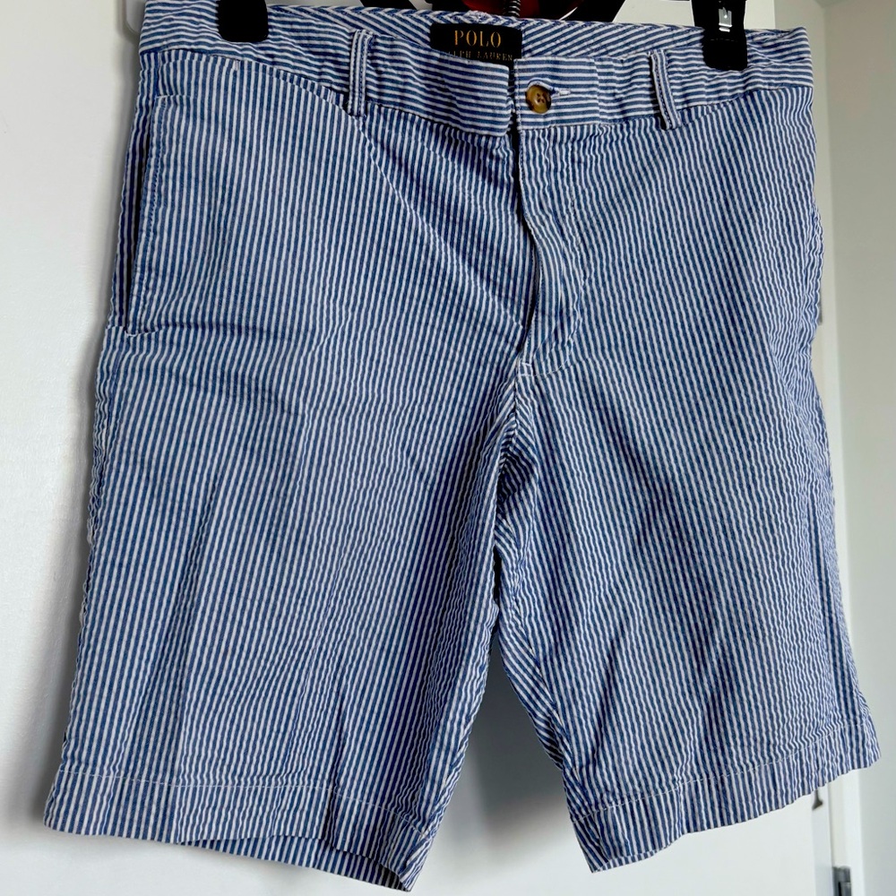 Polo by Ralph Lauren stretch cotton seersucker shorts 16